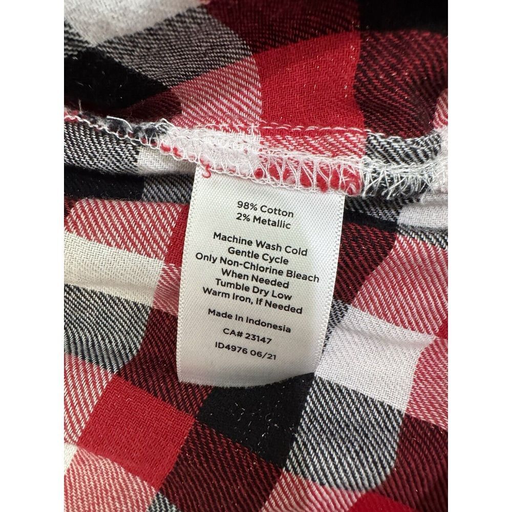 Talbots | Classic Cotton Shirt |  Red Pop Plaid  | Size M - Picture 6 of 7